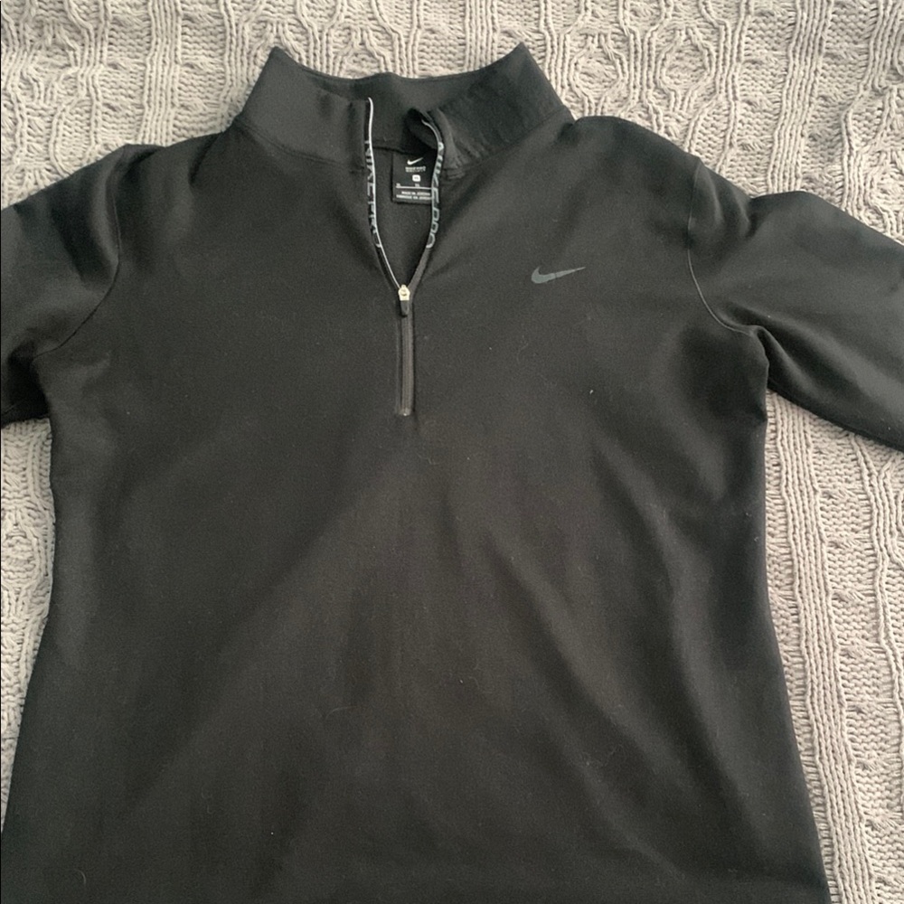 Nike Pro Black Quarter-Zip Pullover Long sleeve